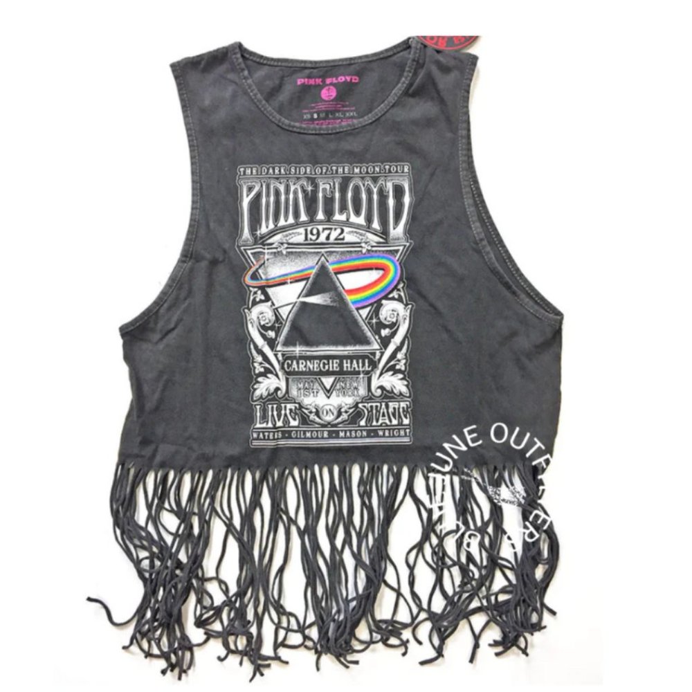 LADIES PINK FLOYD FRINGED TANK TOP | OFFICIALLY LICENSED